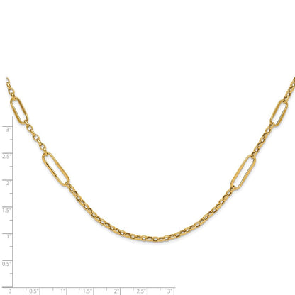 14K Gelbgold Poliert Fantasieglieder Halskette