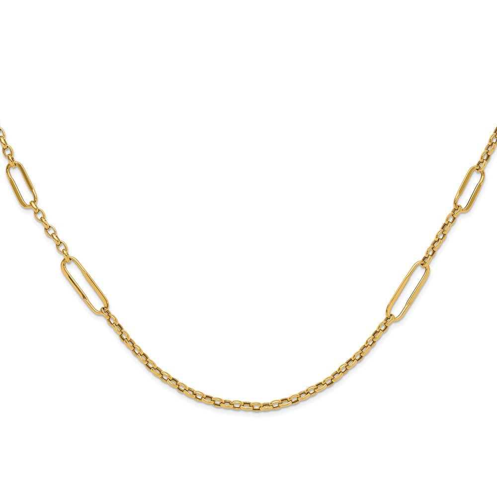 14K Gelbgold Poliert Fantasieglieder Halskette