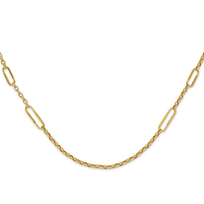 14K Gelbgold Poliert Fantasieglieder Halskette