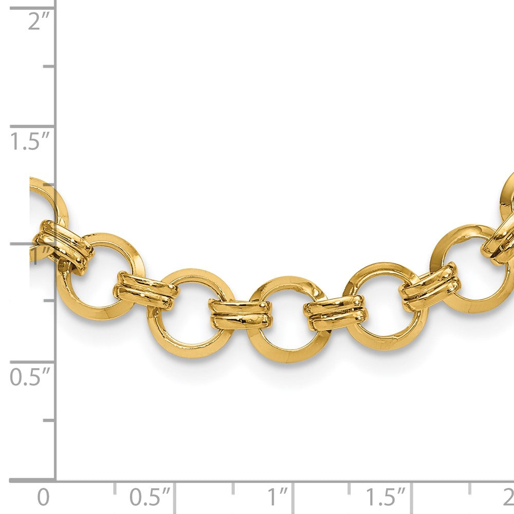 14K Gelbgold Poliert Glieder Halskette