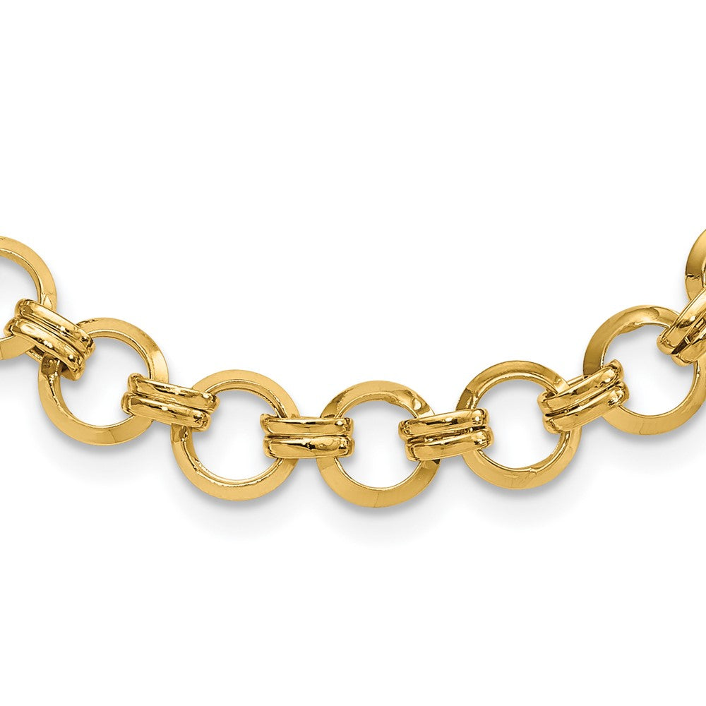 14K Gelbgold Poliert Glieder Halskette