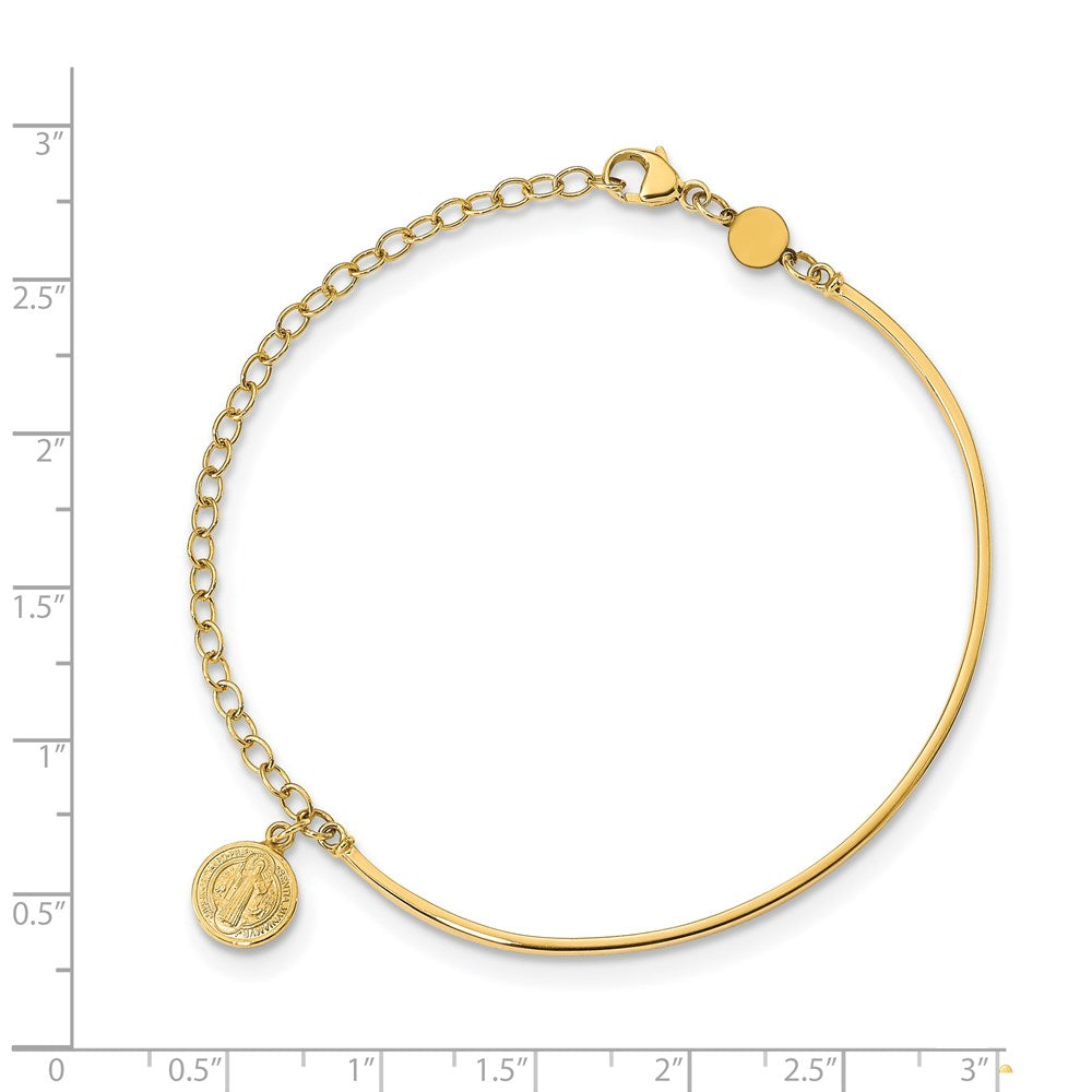 14K Gelbgold Poliert Religious Armreif