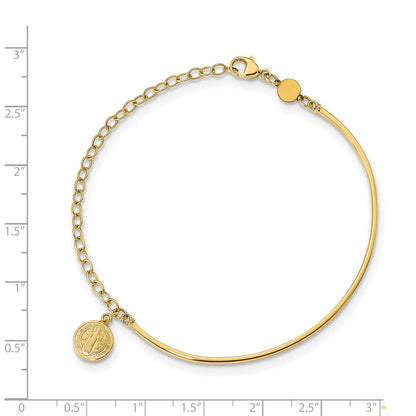 14K Gelbgold Poliert Religious Armreif