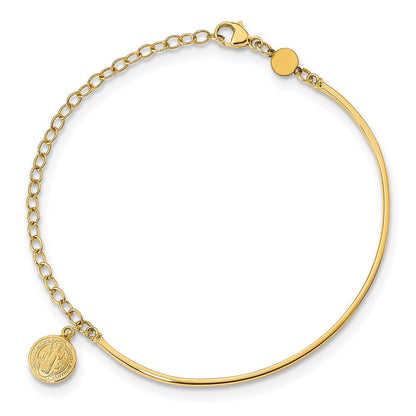 14K Gelbgold Poliert Religious Armreif