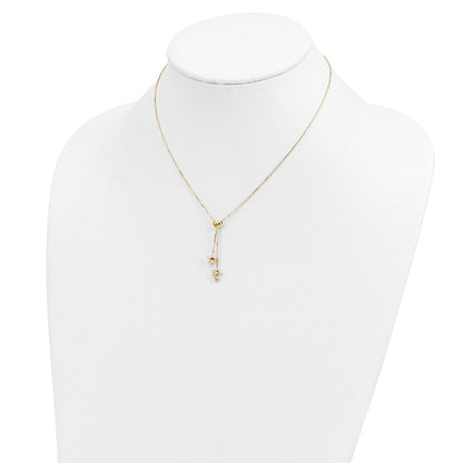 14K Gelbgold Herz, Stern & Delfin Y-necklace