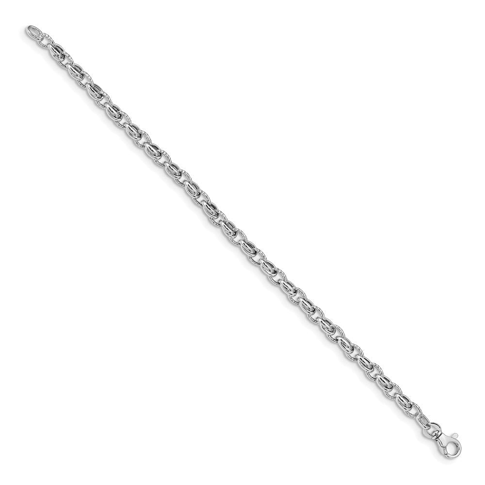 14K Weißgold Poliert Fantasieglieder Gliederarmband