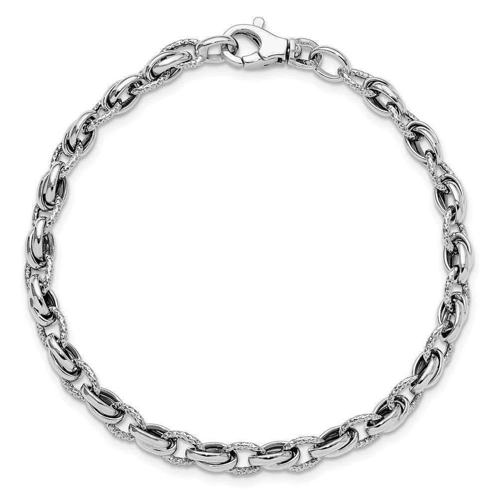 14K Weißgold Poliert Fantasieglieder Gliederarmband