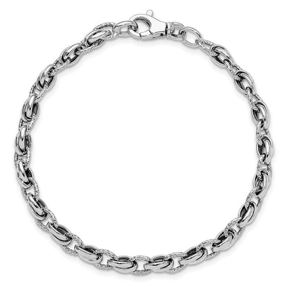 14K Weißgold Poliert Fantasieglieder Gliederarmband