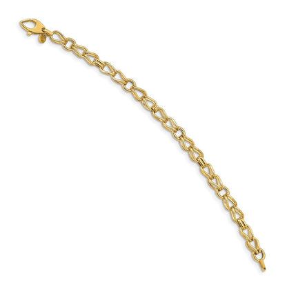 7.5 Zoll 14K Poliert Fantasieglieder Armband