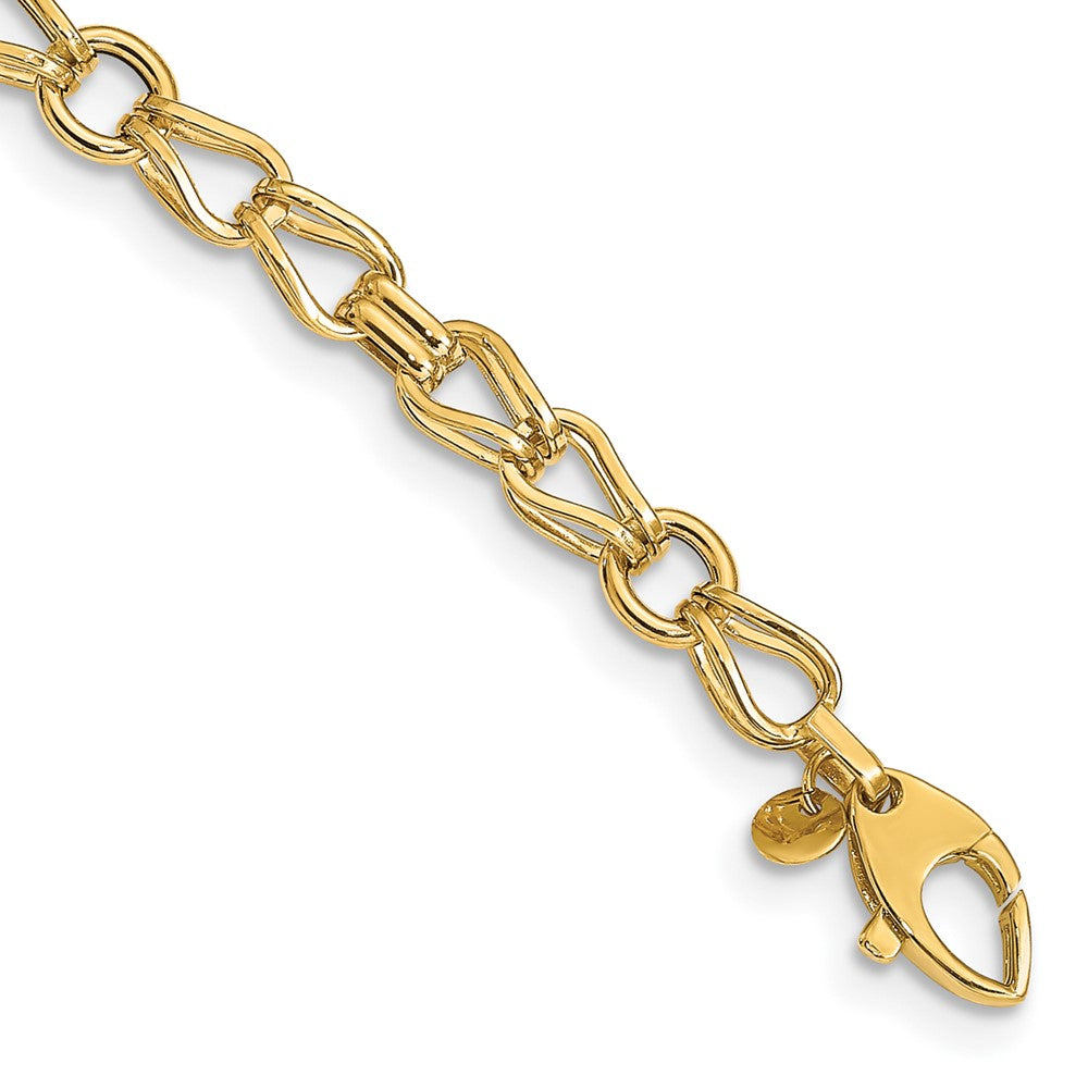 7.5 Zoll 14K Poliert Fantasieglieder Armband