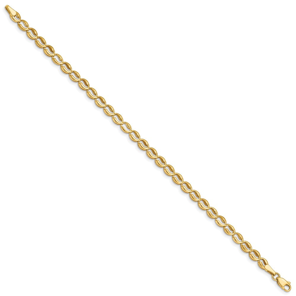7.25 Zoll 14K Poliert Glieder Armband
