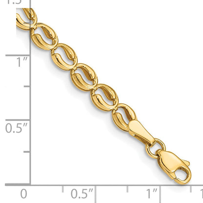 7.25 Zoll 14K Poliert Glieder Armband