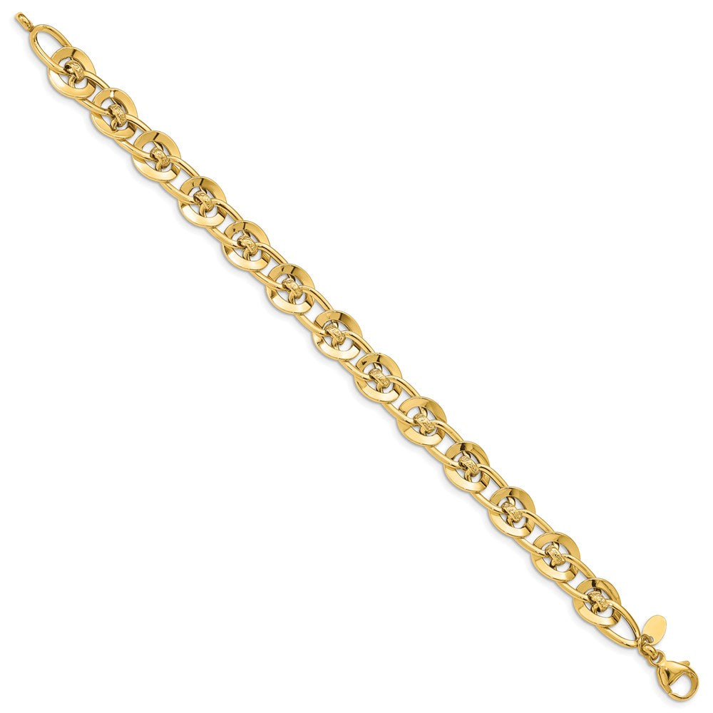 8 Zoll 14K Poliert Fantasieglieder Armband