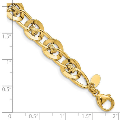 8 Zoll 14K Poliert Fantasieglieder Armband