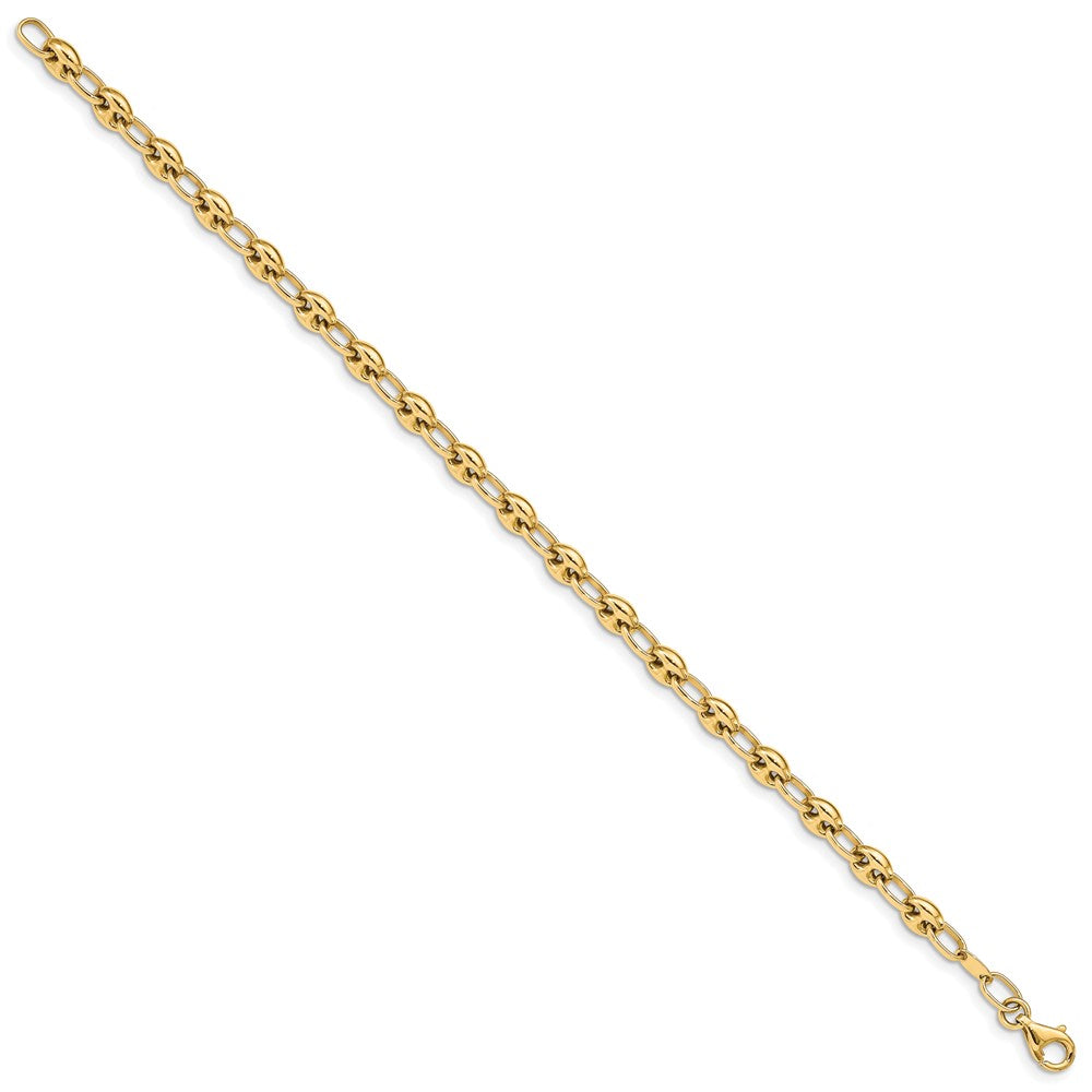 14K Gelbgold Poliert Glieder Gliederarmband