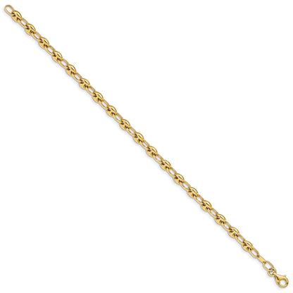 14K Gelbgold Poliert Glieder Gliederarmband