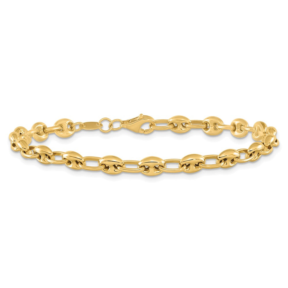 14K Gelbgold Poliert Glieder Gliederarmband