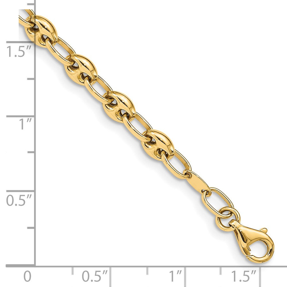 14K Gelbgold Poliert Glieder Gliederarmband
