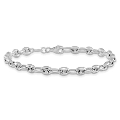 14K Weißgold Poliert Glieder Gliederarmband