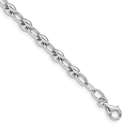 14K Weißgold Poliert Glieder Gliederarmband