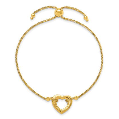 14K Gelbgold Herz Verstellbar Armband