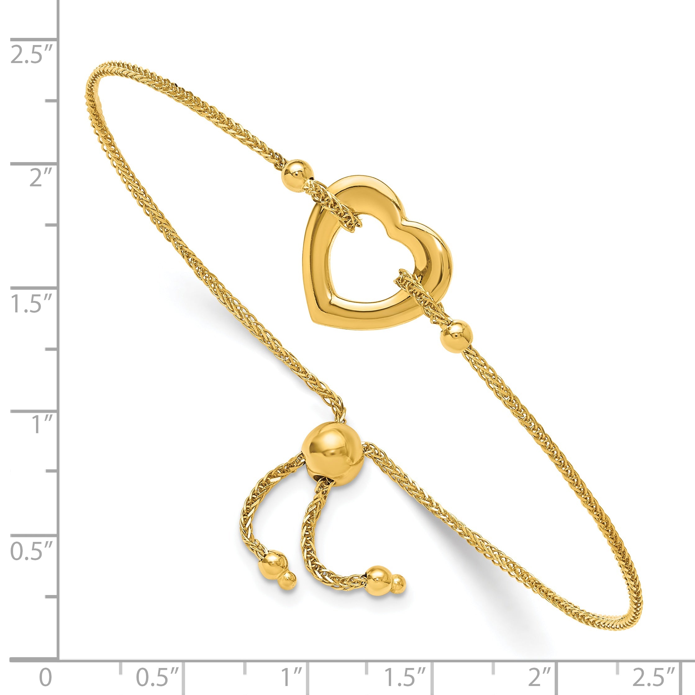 14K Gelbgold Herz Verstellbar Armband