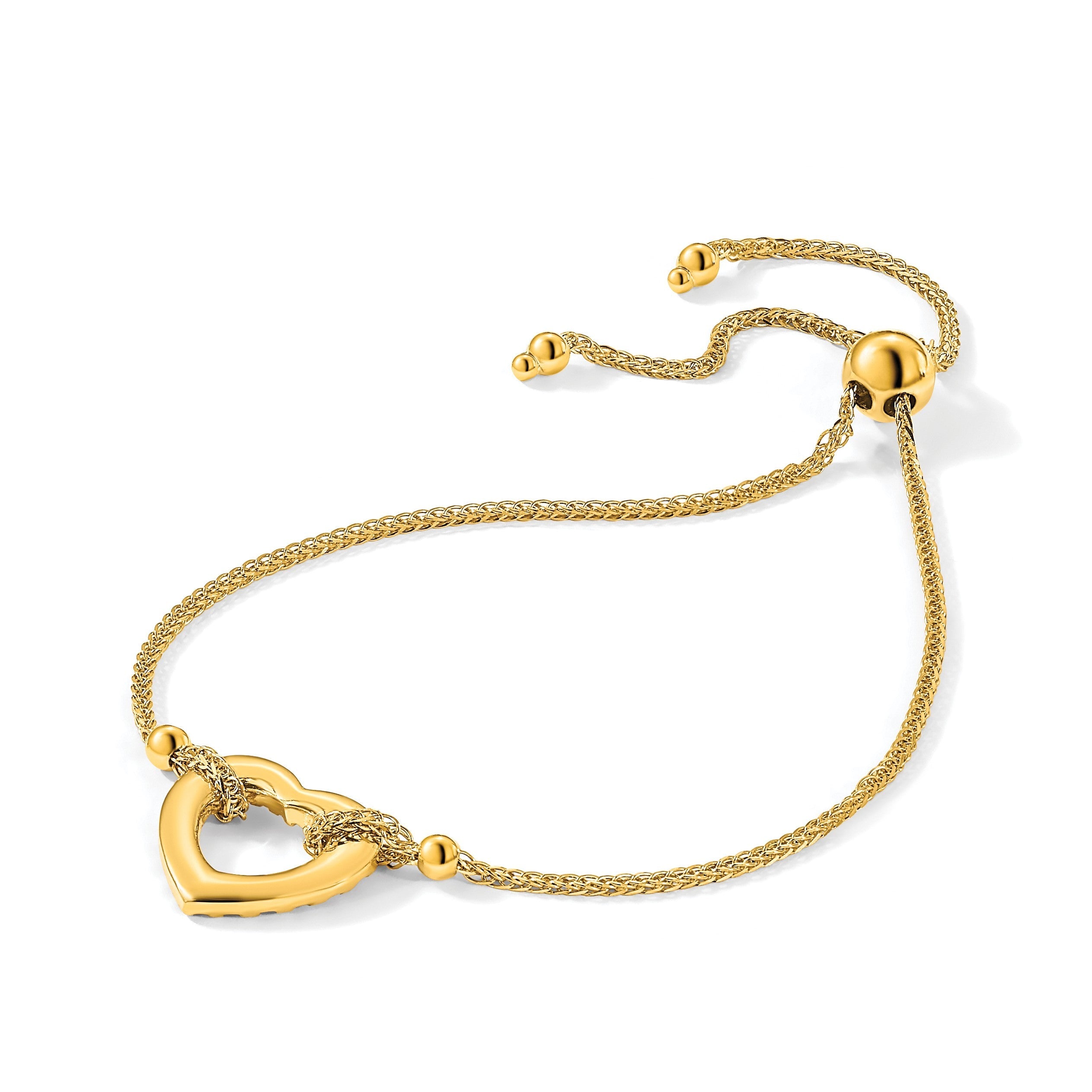 14K Gelbgold Herz Verstellbar Armband