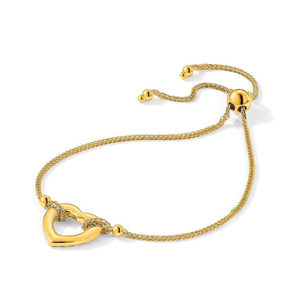 14K Gelbgold Herz Verstellbar Armband