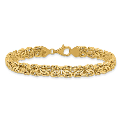 8 Zoll 14K Poliert Fantasie Byzantiner Glieder Armband