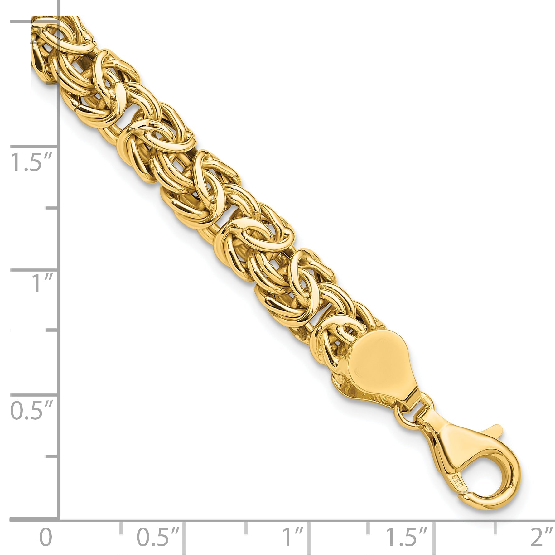 8 Zoll 14K Poliert Fantasie Byzantiner Glieder Armband