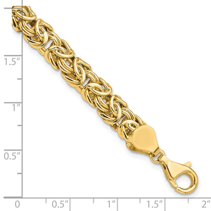 8 Zoll 14K Poliert Fantasie Byzantiner Glieder Armband