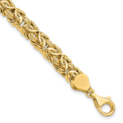8 Zoll 14K Poliert Fantasie Byzantiner Glieder Armband