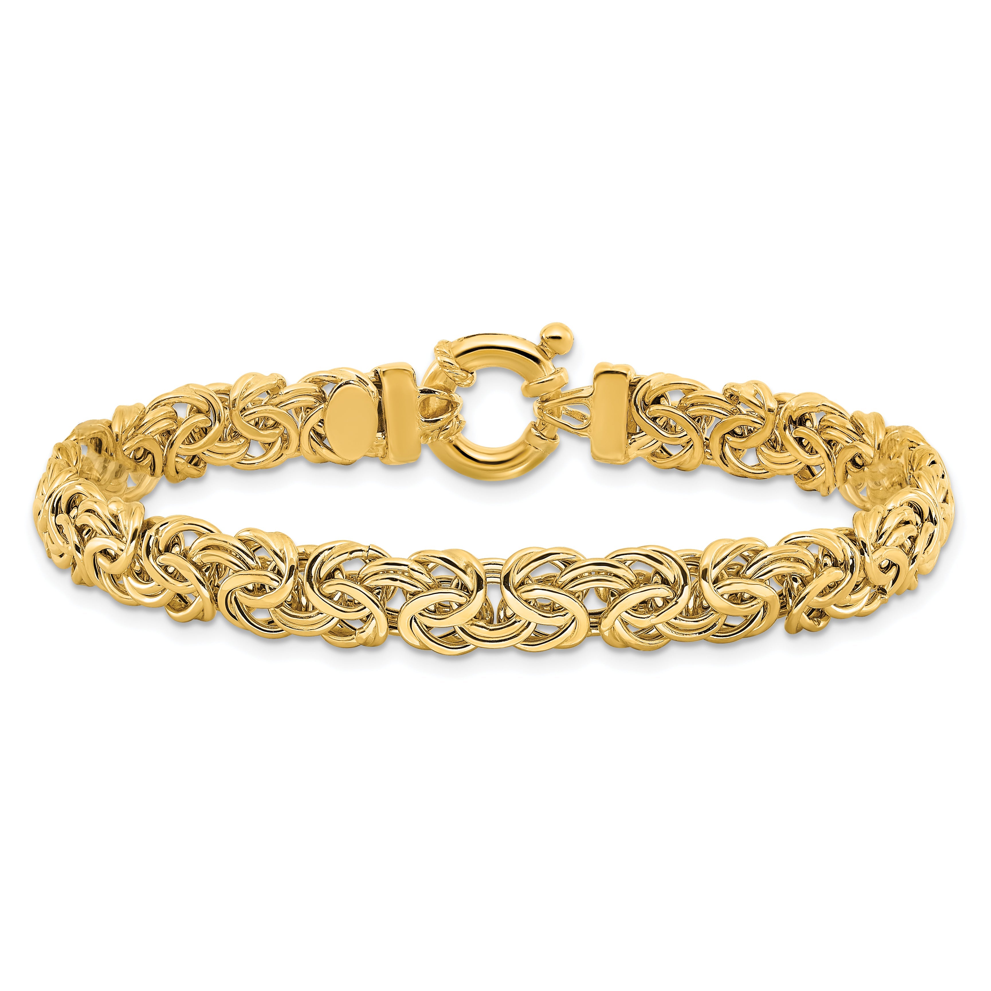 7.5 Zoll 14K Fantasie 7mm Flach Byzantiner Armband
