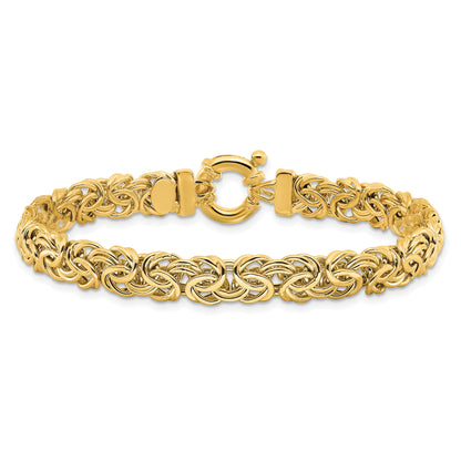 7.5 Zoll 14K Fantasie 7mm Flach Byzantiner Armband