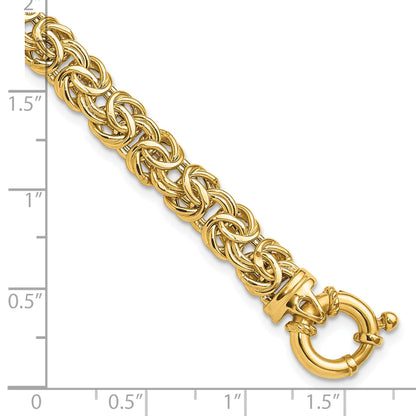 7.5 Zoll 14K Fantasie 7mm Flach Byzantiner Armband