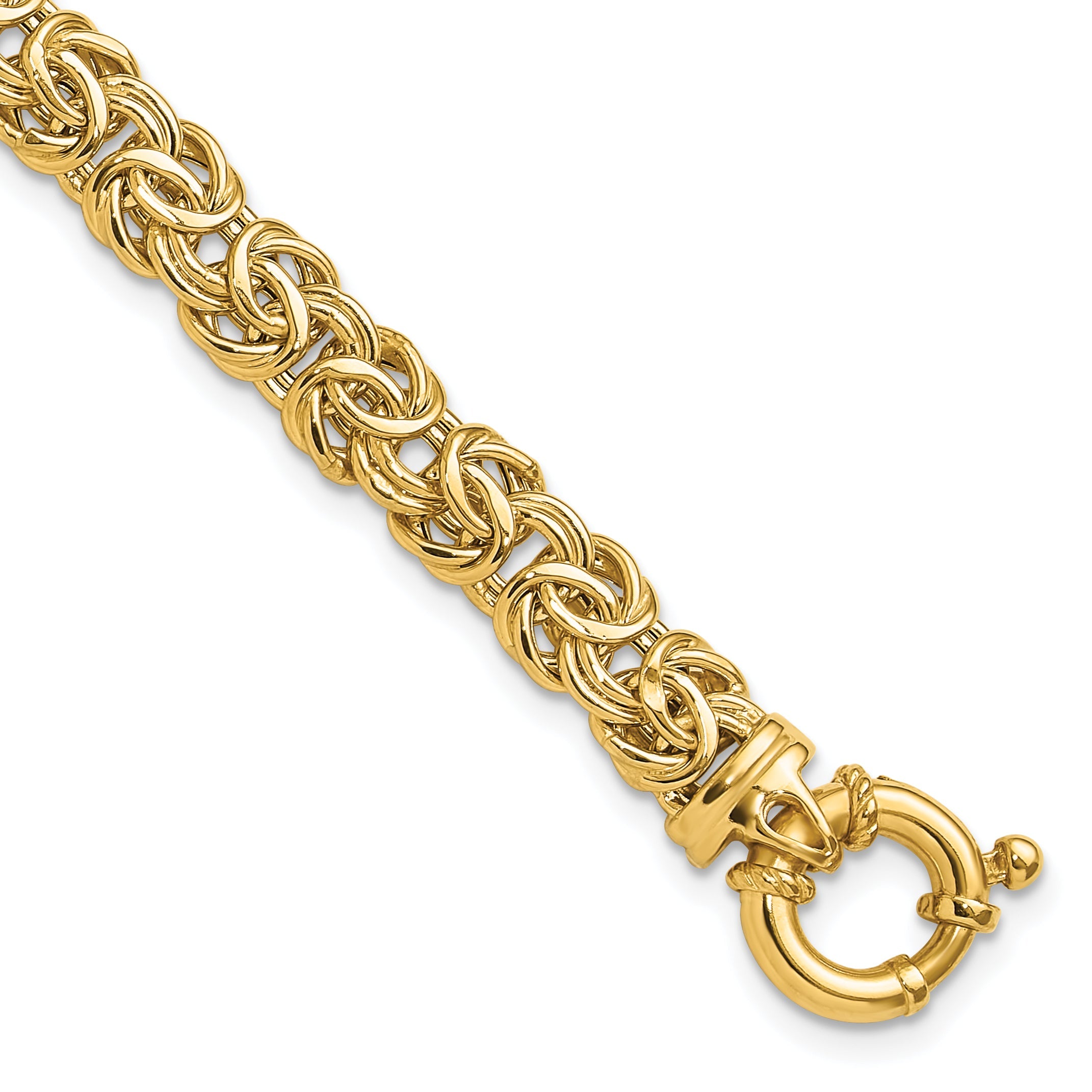 7.5 Zoll 14K Fantasie 7mm Flach Byzantiner Armband