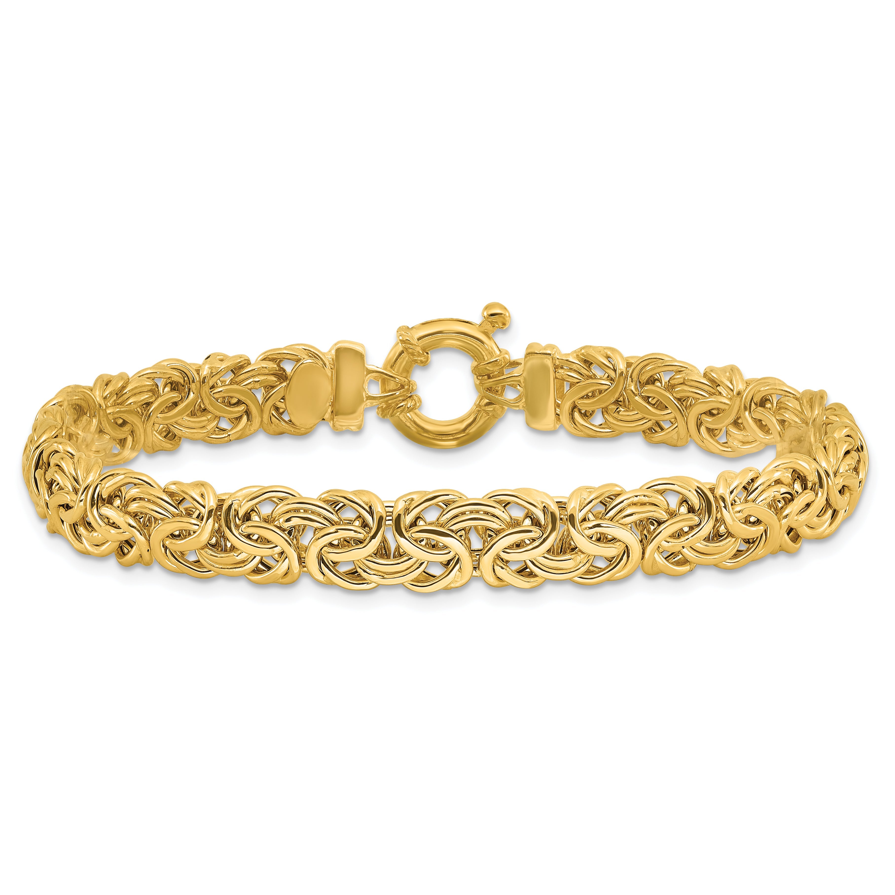 7.5 Zoll 14K Fantasie 8mm Flach Byzantiner Armband