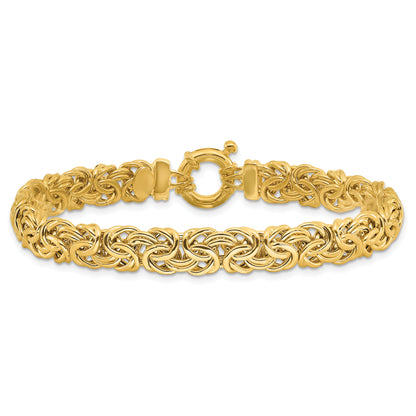 7.5 Zoll 14K Fantasie 8mm Flach Byzantiner Armband