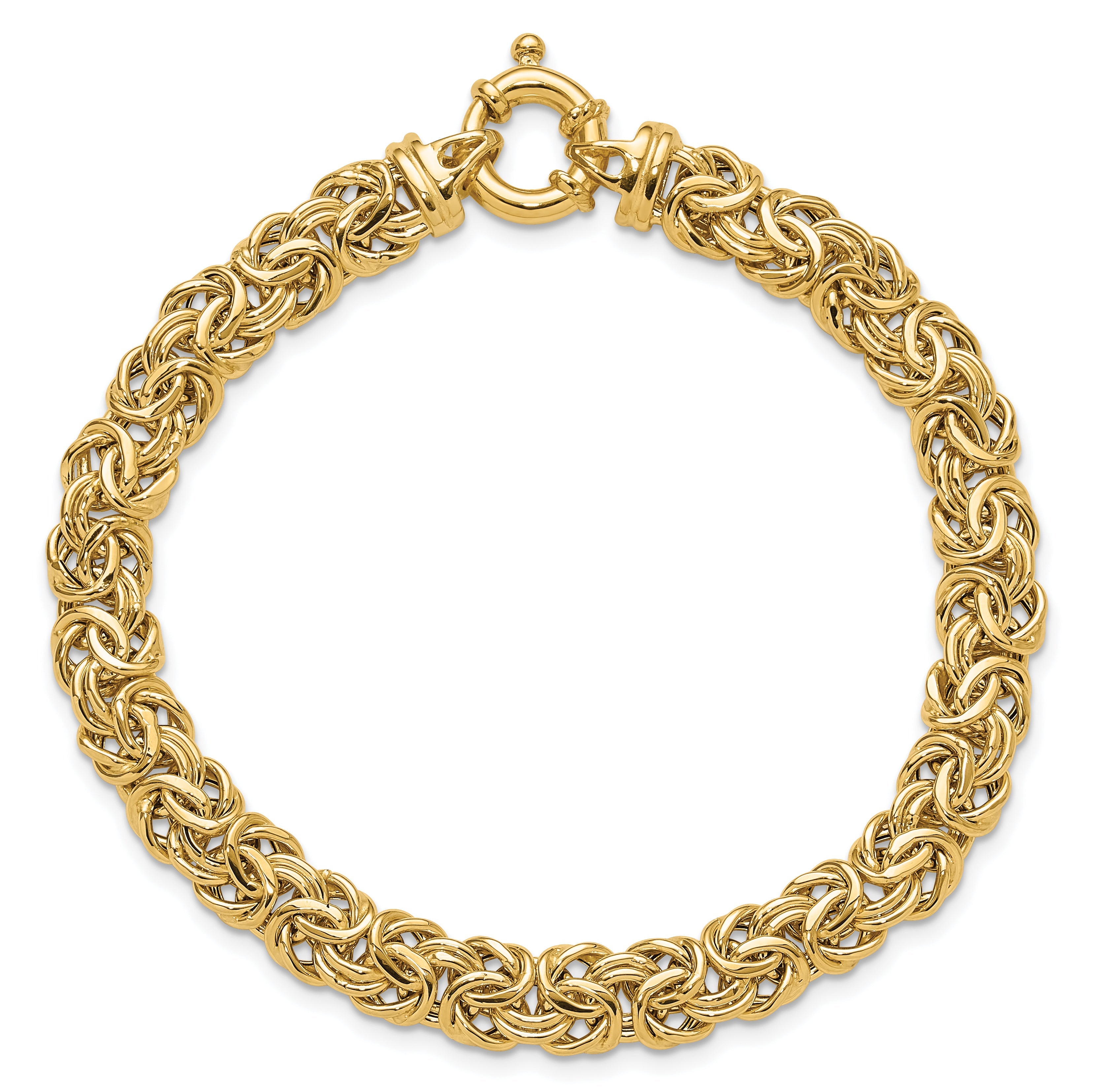 7.5 Zoll 14K Fantasie 8mm Flach Byzantiner Armband