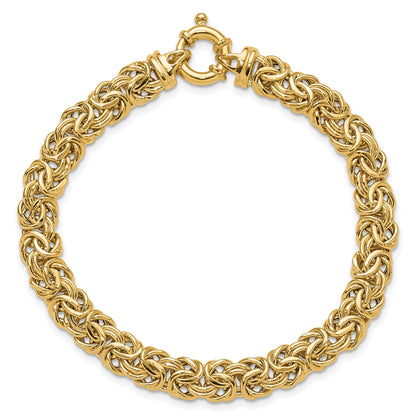 7.5 Zoll 14K Fantasie 8mm Flach Byzantiner Armband