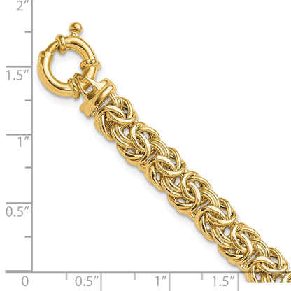 7.5 Zoll 14K Fantasie 8mm Flach Byzantiner Armband