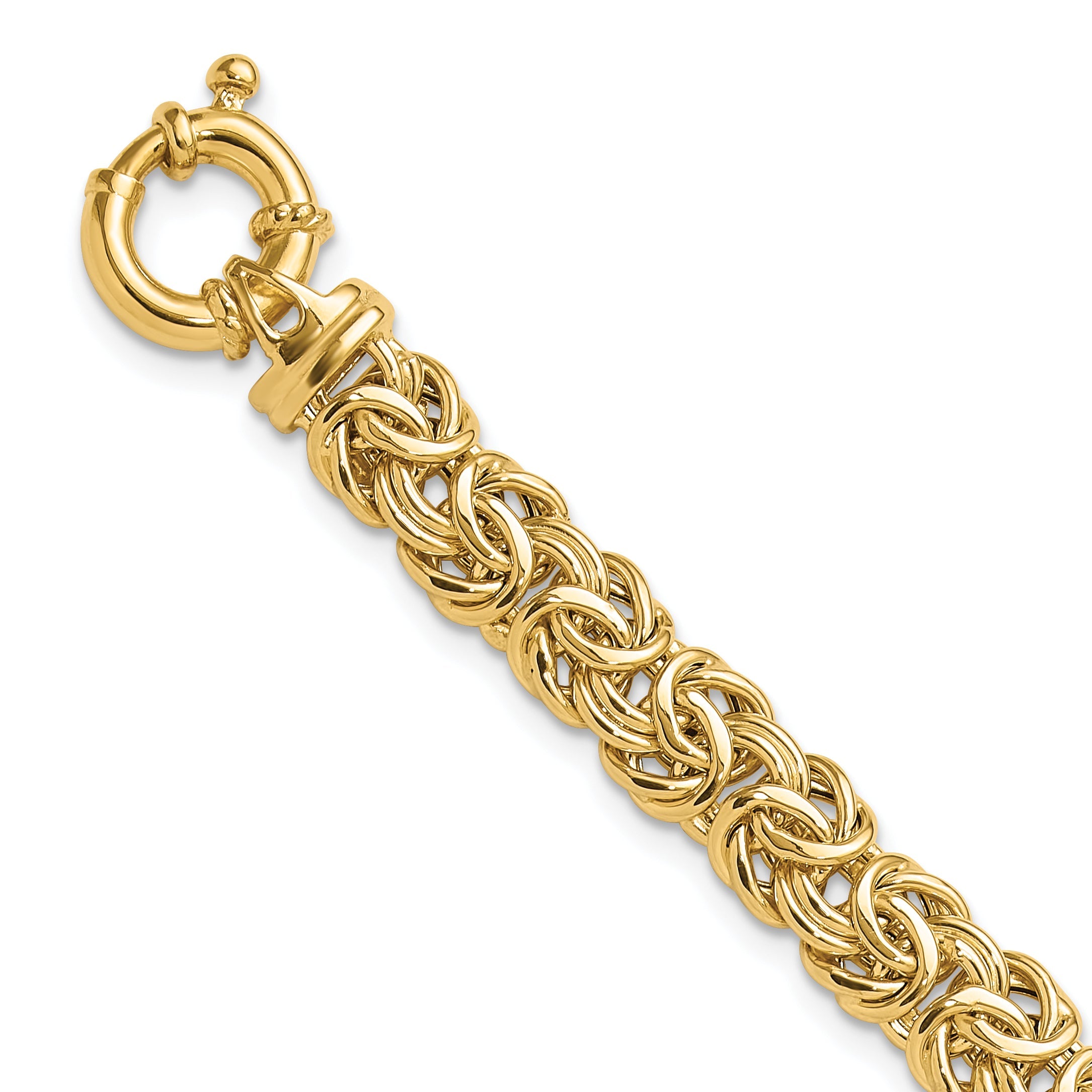 7.5 Zoll 14K Fantasie 8mm Flach Byzantiner Armband