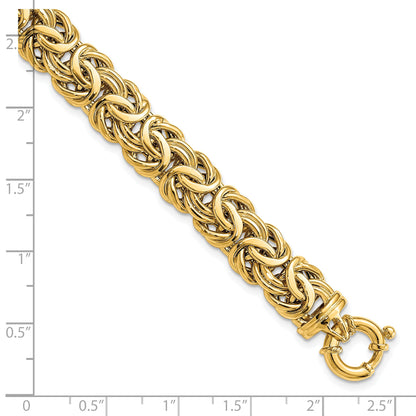 7.5 Zoll 14K Fantasie 11mm Flach Byzantiner Armband