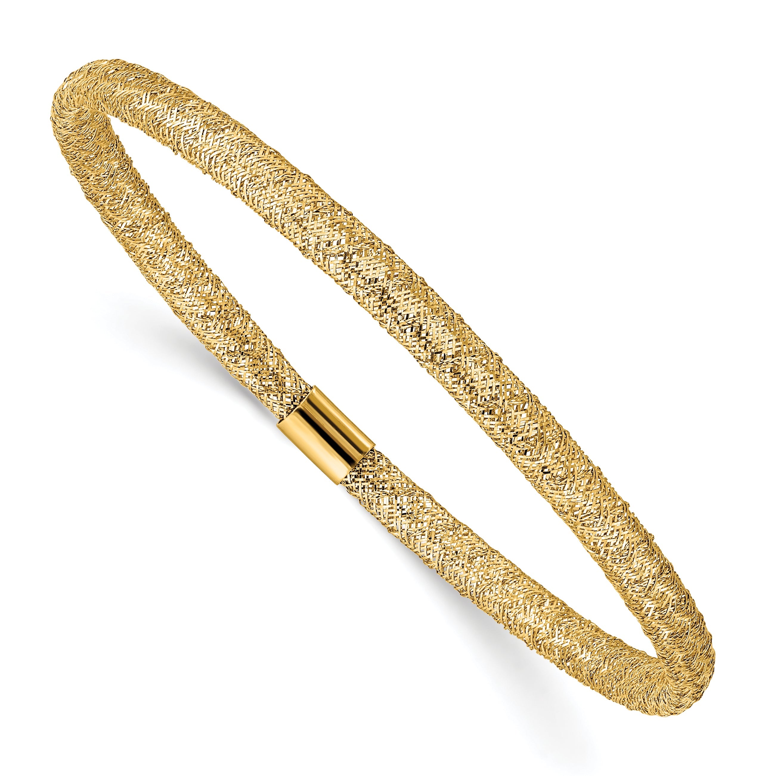 14K Gelbgold Dehnbar Netz Armband