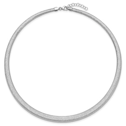 14K Gelb & Rhodium mit Weiß Beschichtung Dehnbar Netz mit 1.5 Zoll Verlängerung. Halskette