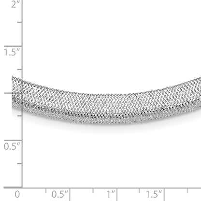 14K Gelb & Rhodium mit Weiß Beschichtung Dehnbar Netz mit 1.5 Zoll Verlängerung. Halskette