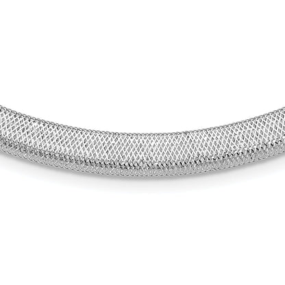 14K Gelb & Rhodium mit Weiß Beschichtung Dehnbar Netz mit 1.5 Zoll Verlängerung. Halskette