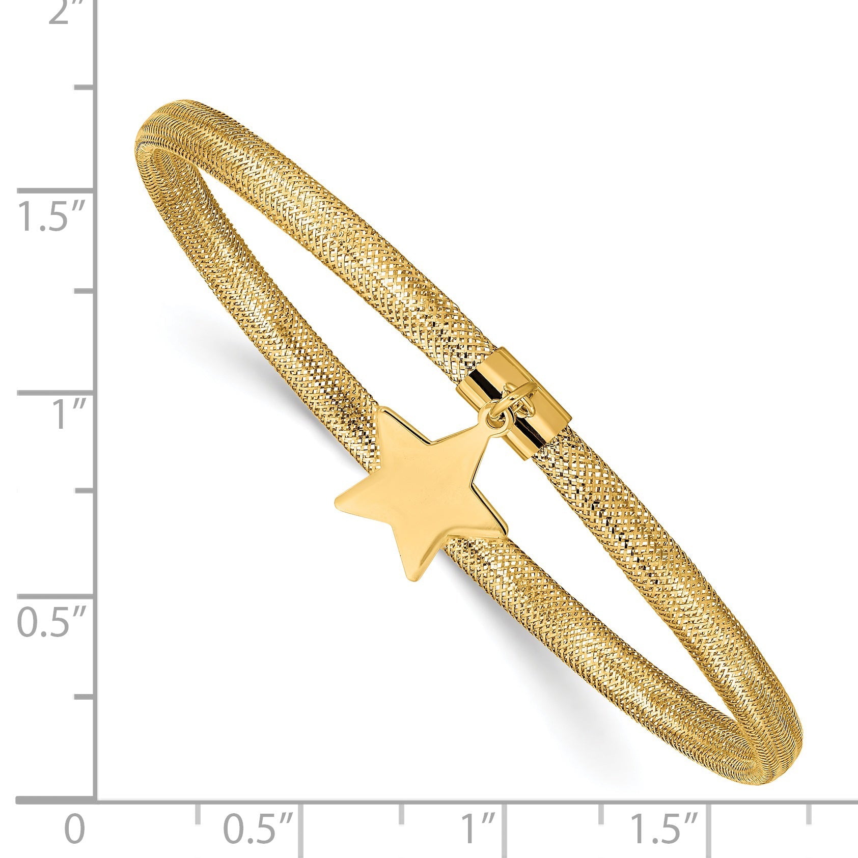 14K Gelbgold Netz Stern Hängend Dehnbar Armband