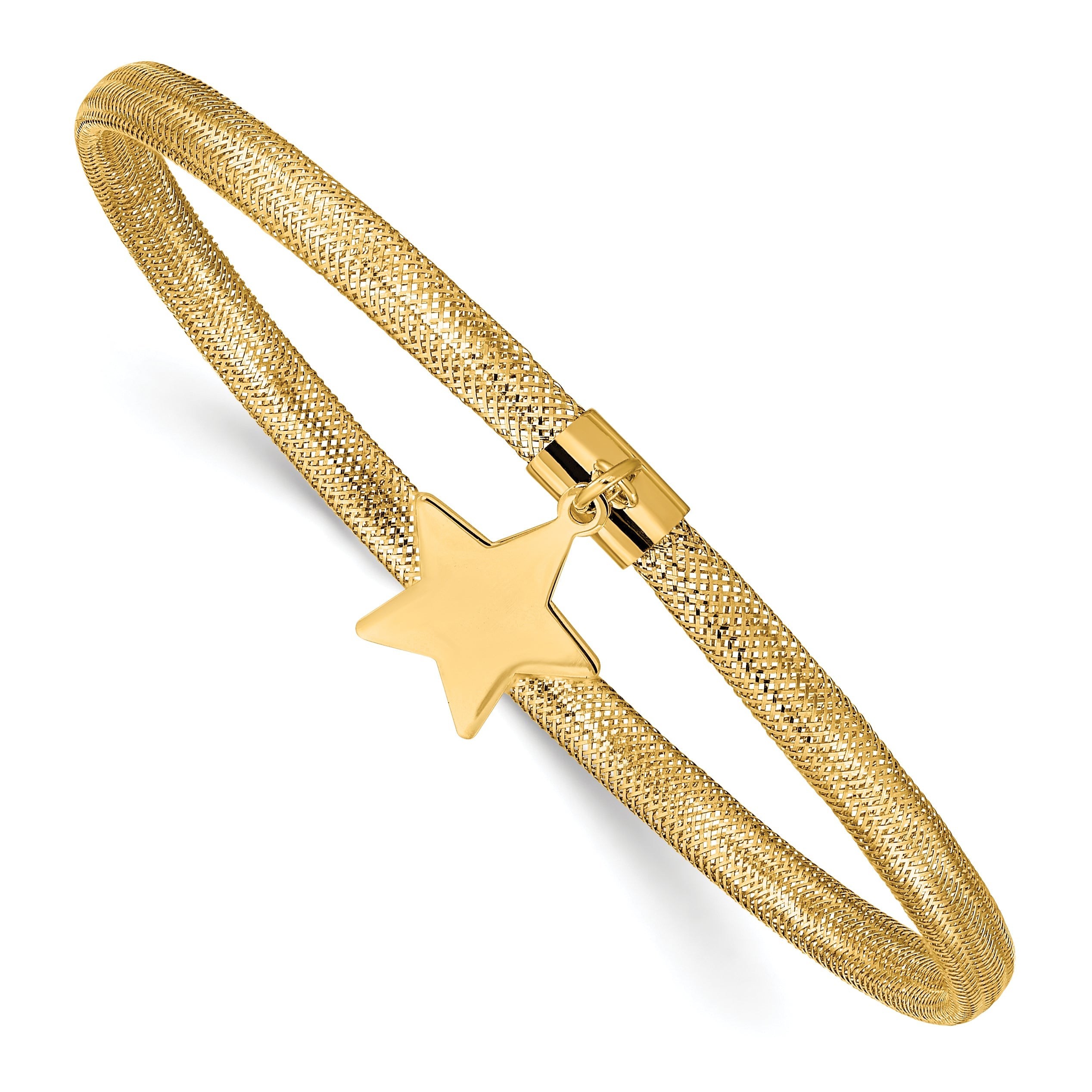 14K Gelbgold Netz Stern Hängend Dehnbar Armband
