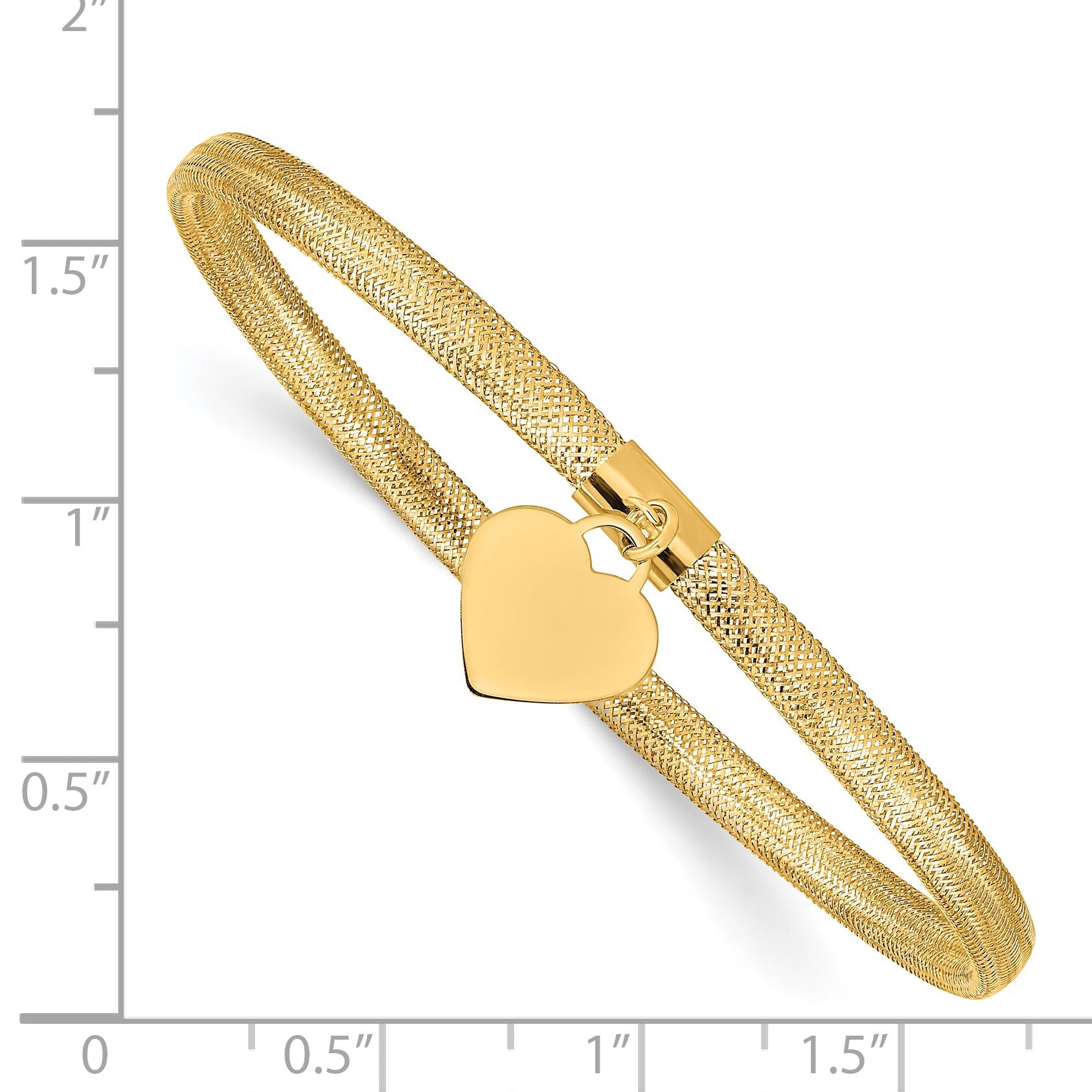 14K Gelbgold Herz Dehnbar Netz Armband